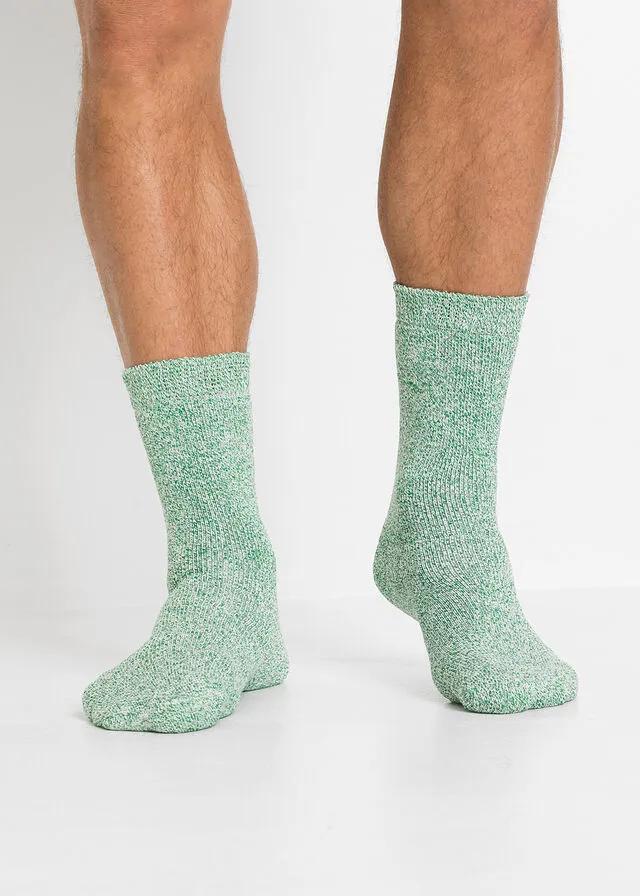 Calcetines térmicos de frottee (4 pares) negro/azul marino/gris moteado moteado